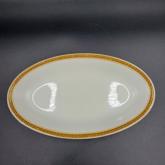 Vintage Maddock Oval Plate Restaurant Ware Gold Greek Key Ultra Vitrified Englan - Picture 6 of 9